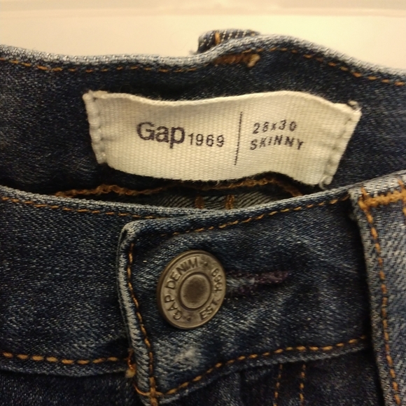 👖GAP MENS DESTRUCTED SKINNY JEANS 28/30 - Picture 2 of 3